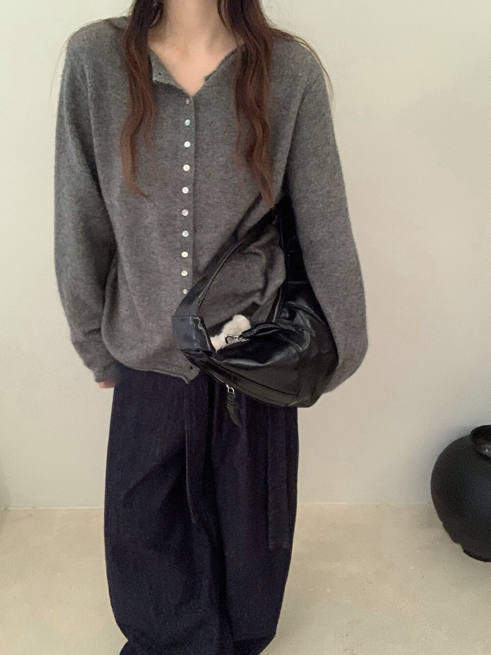 // 40%wool卷卷邊7色排扣CD