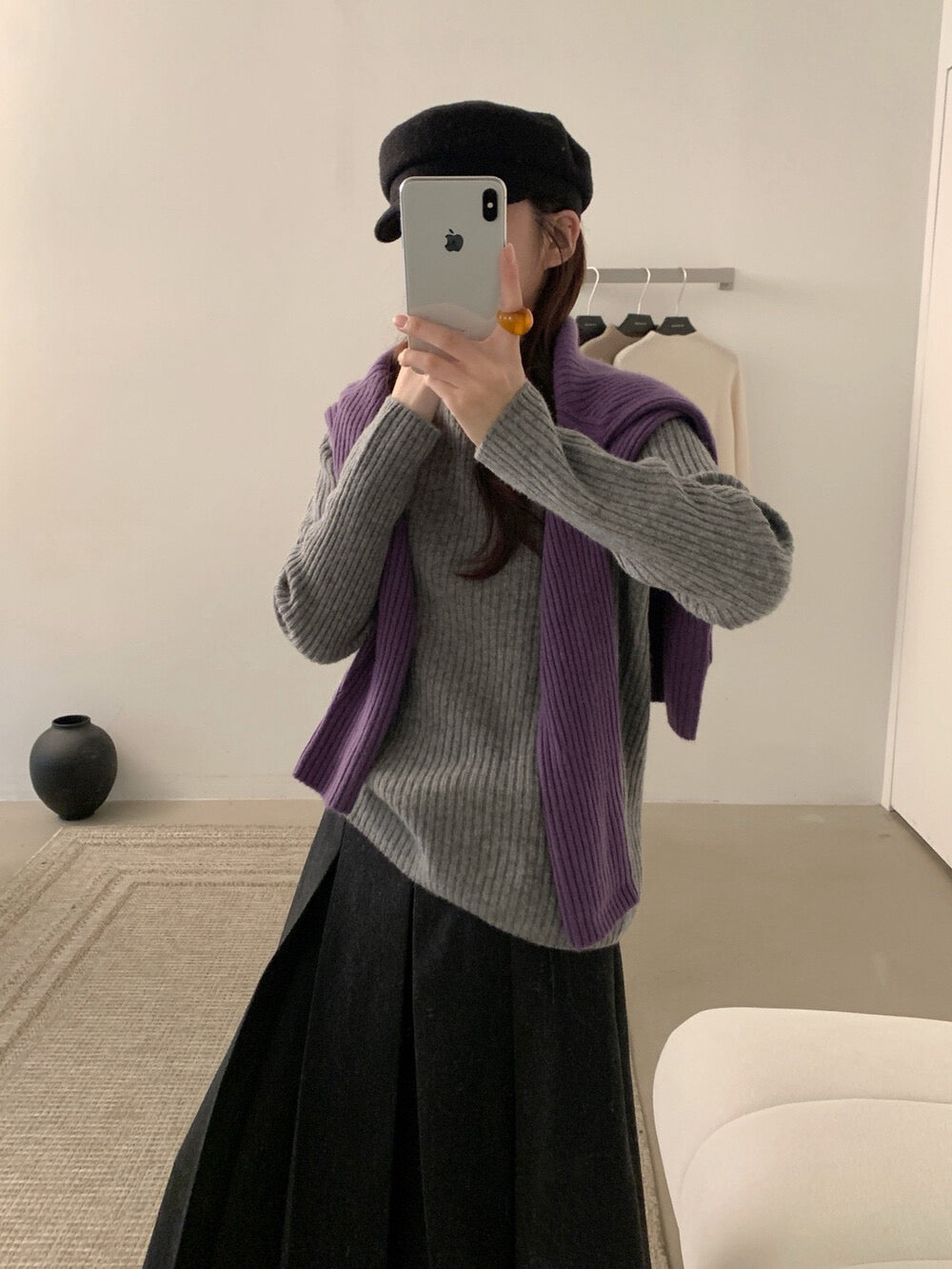 // 100%羊毛軟糯親膚半領坑紋NT