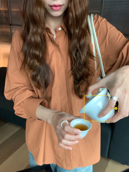 // 暗扣打褶設計側廓型鬆弛感簡約SH