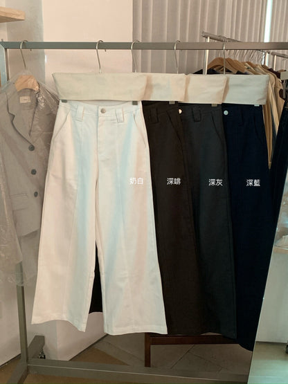 // 褲型超美中線設計直筒褲