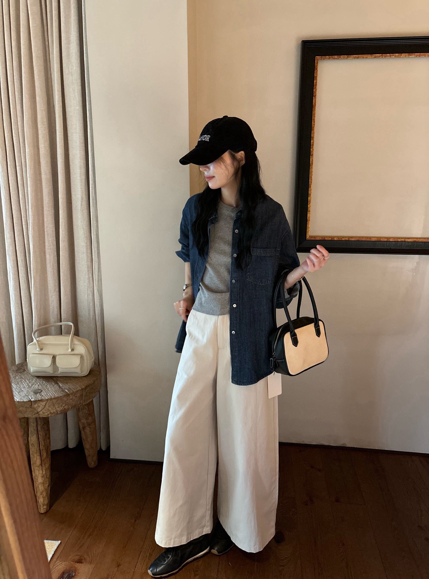 // 經典復古洗水色口袋SH