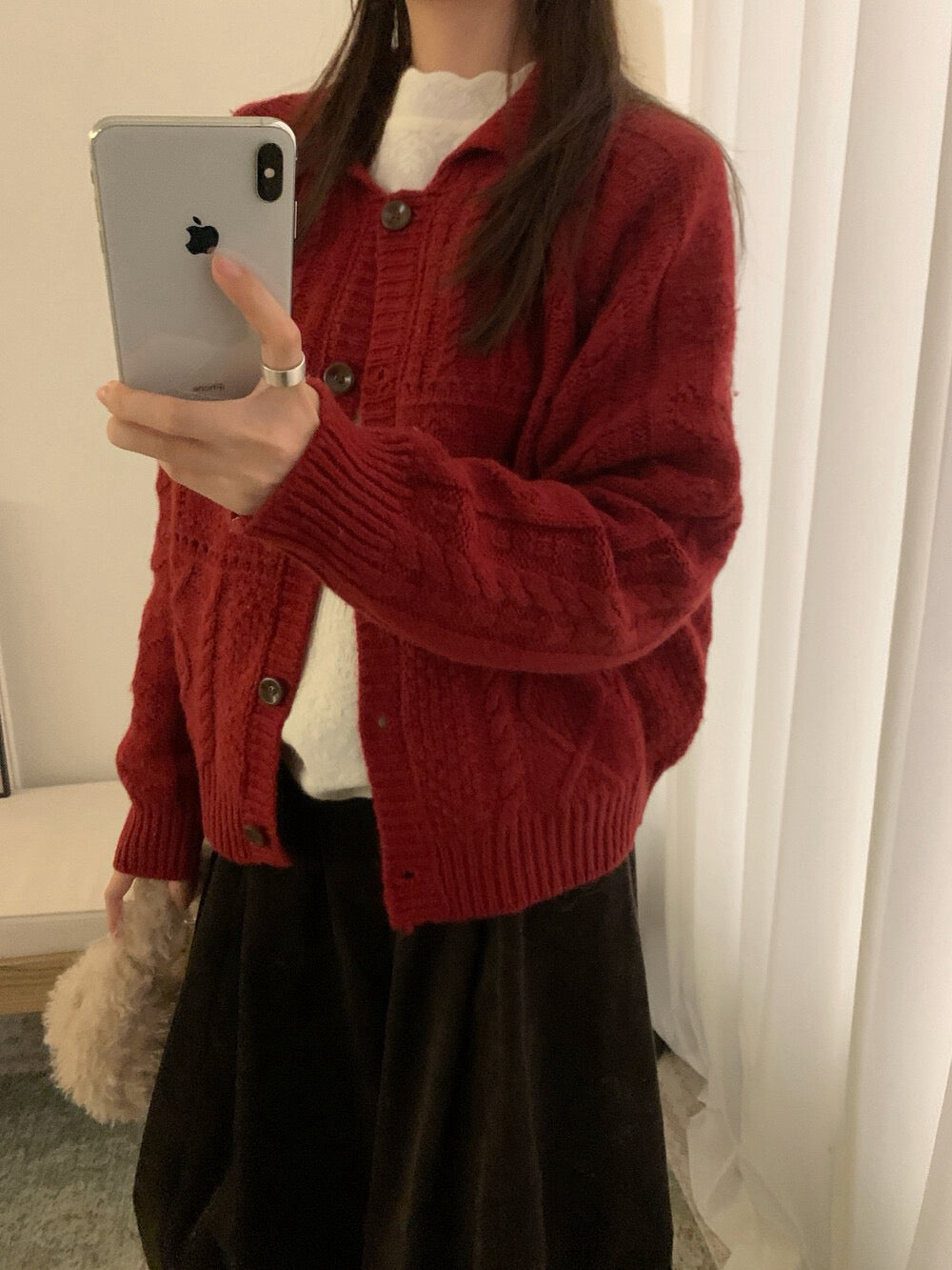 // 100%羊毛超美織紋翻領CD