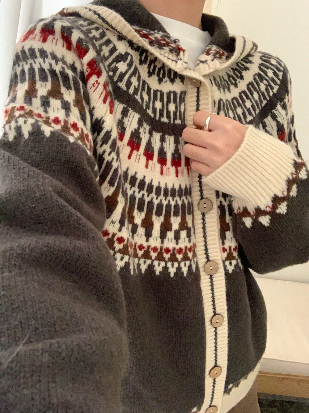 // 30%raccoon復古花紋連帽CD