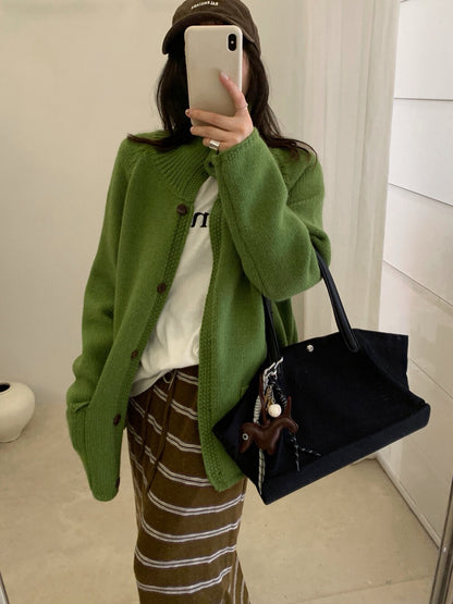 // 小半領口袋排扣中長CD