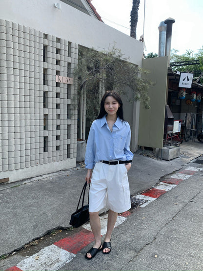 💜 特別口袋設計低飽和度恤衫