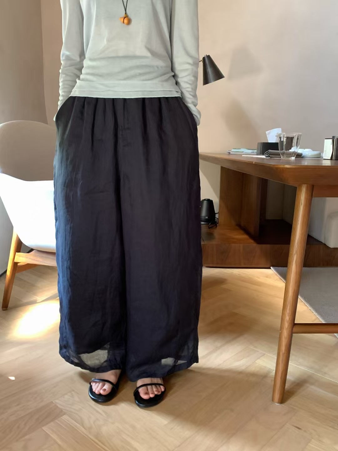 // 100%麻質超清爽休閒褲