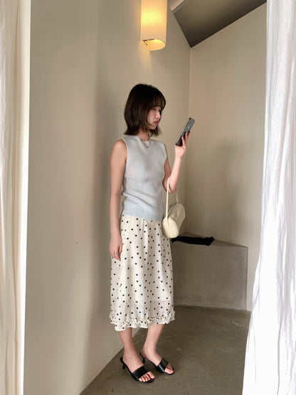 // 13色小半領天絲麻針織背心
