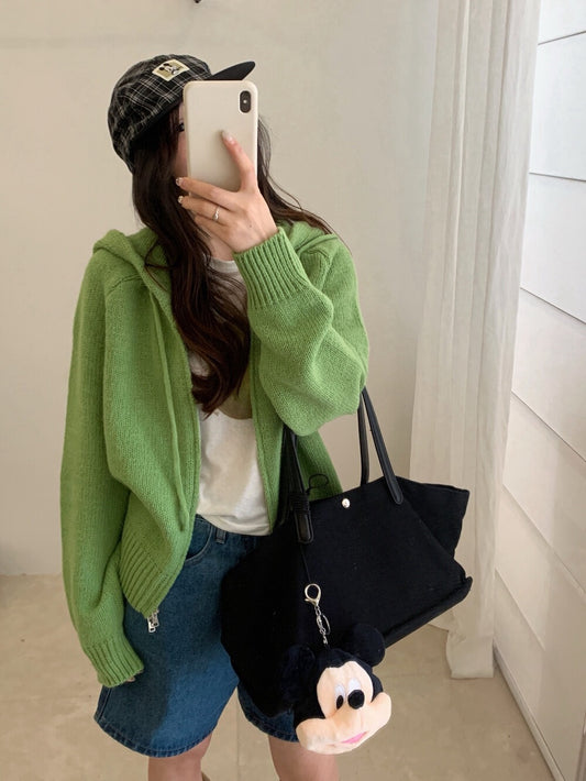 // 軟糯感20%羊毛上下拉鍊連帽CD