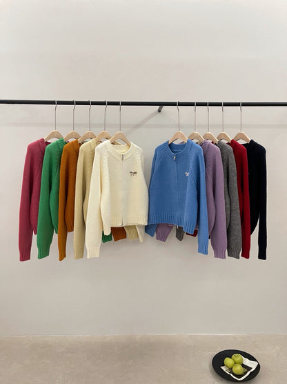 // 可愛動物刺繡上下拉鍊CD