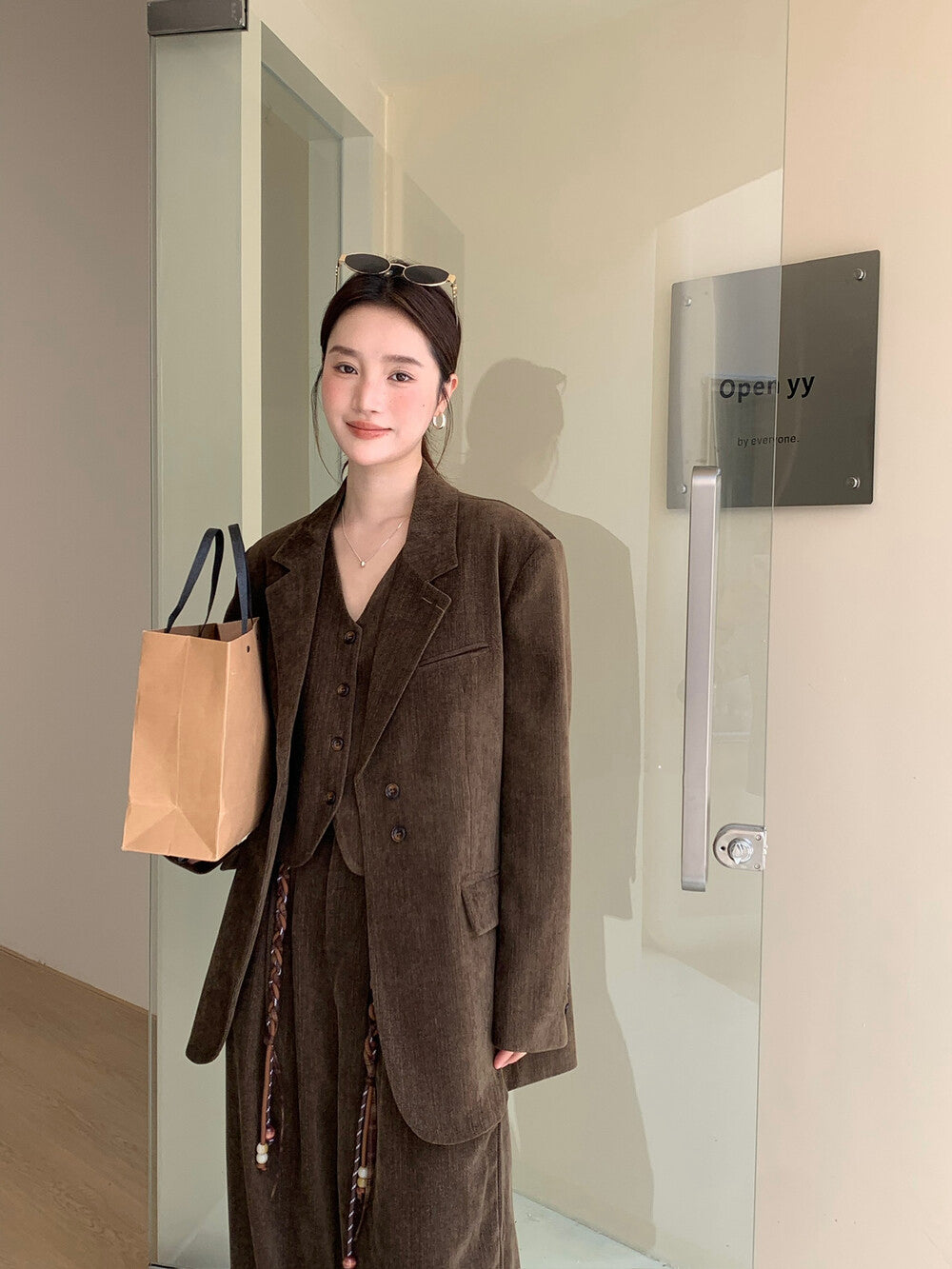 // 超美雪尼爾絨馬甲+褲+外套SET(外套可分開單買)