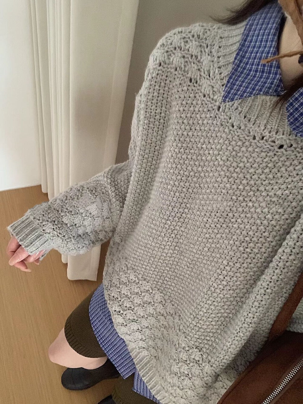 // 菠蘿針重工粗針毛衣