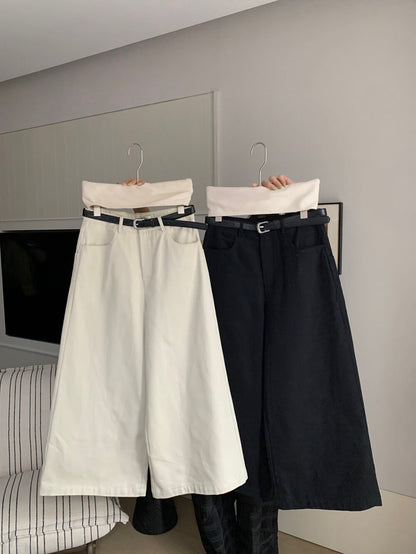 // 小個子必入九分闊腳褲(連腰帶)