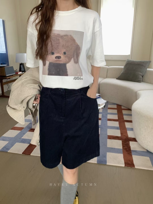 // 超舒服絨感小狗TEE