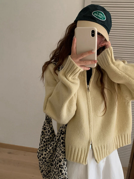 // 檔口爆款10色落肩拉鍊圓領CD