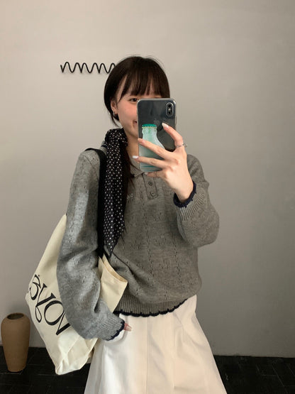 // 精緻蝴蝶結刺繡撞色包邊鈎花NT