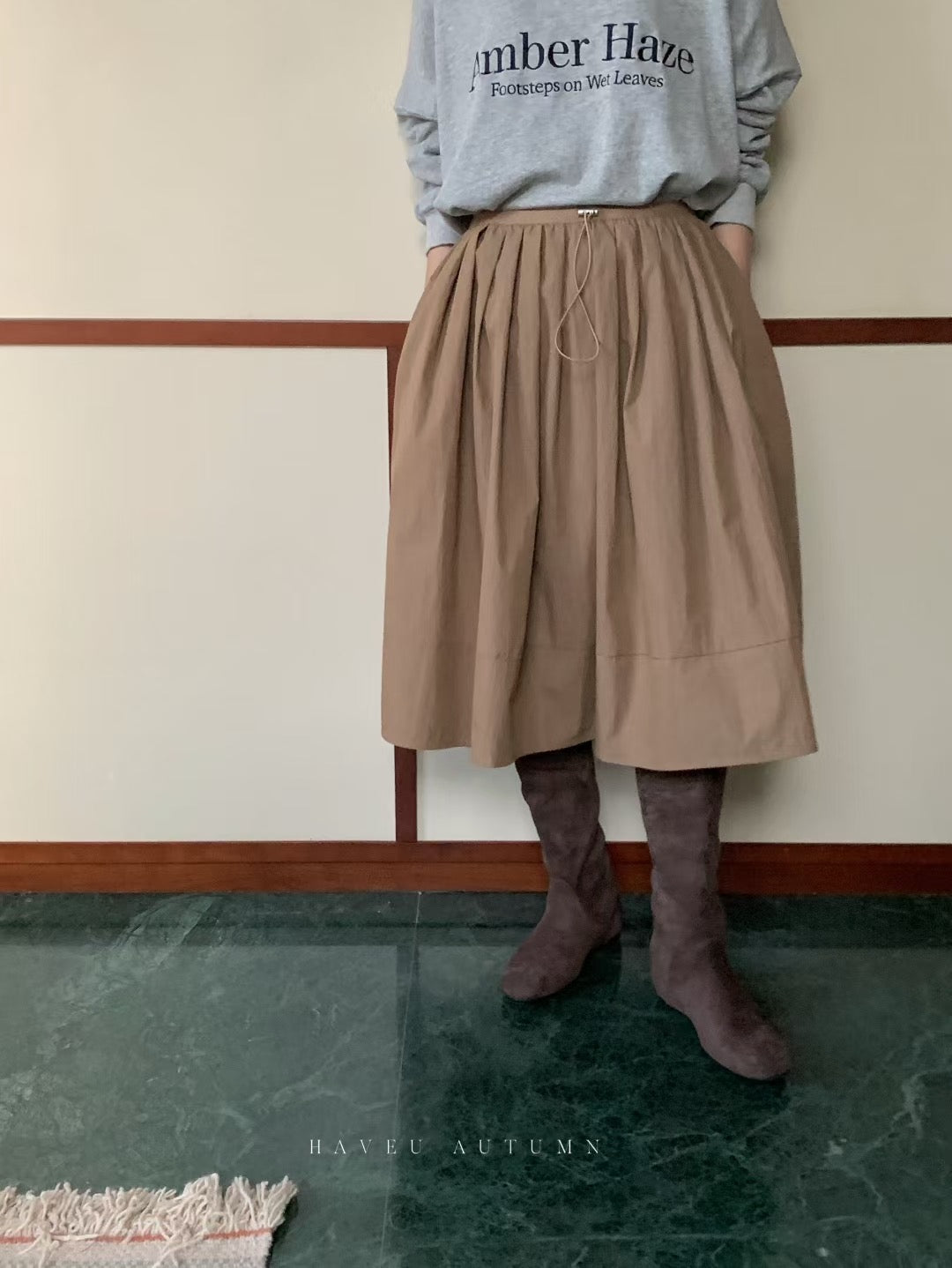// 長度比例超好蓬蓬褶褶中裙
