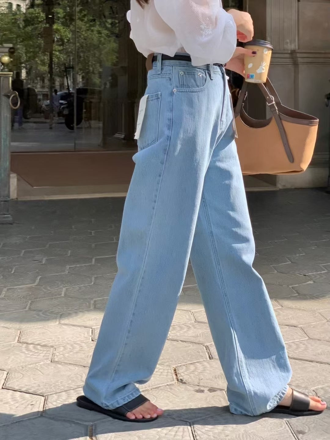 設計師款 // premium denim淺洗水直腳牛仔褲