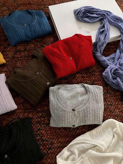 C03 / wool blend直間紋圓領CD