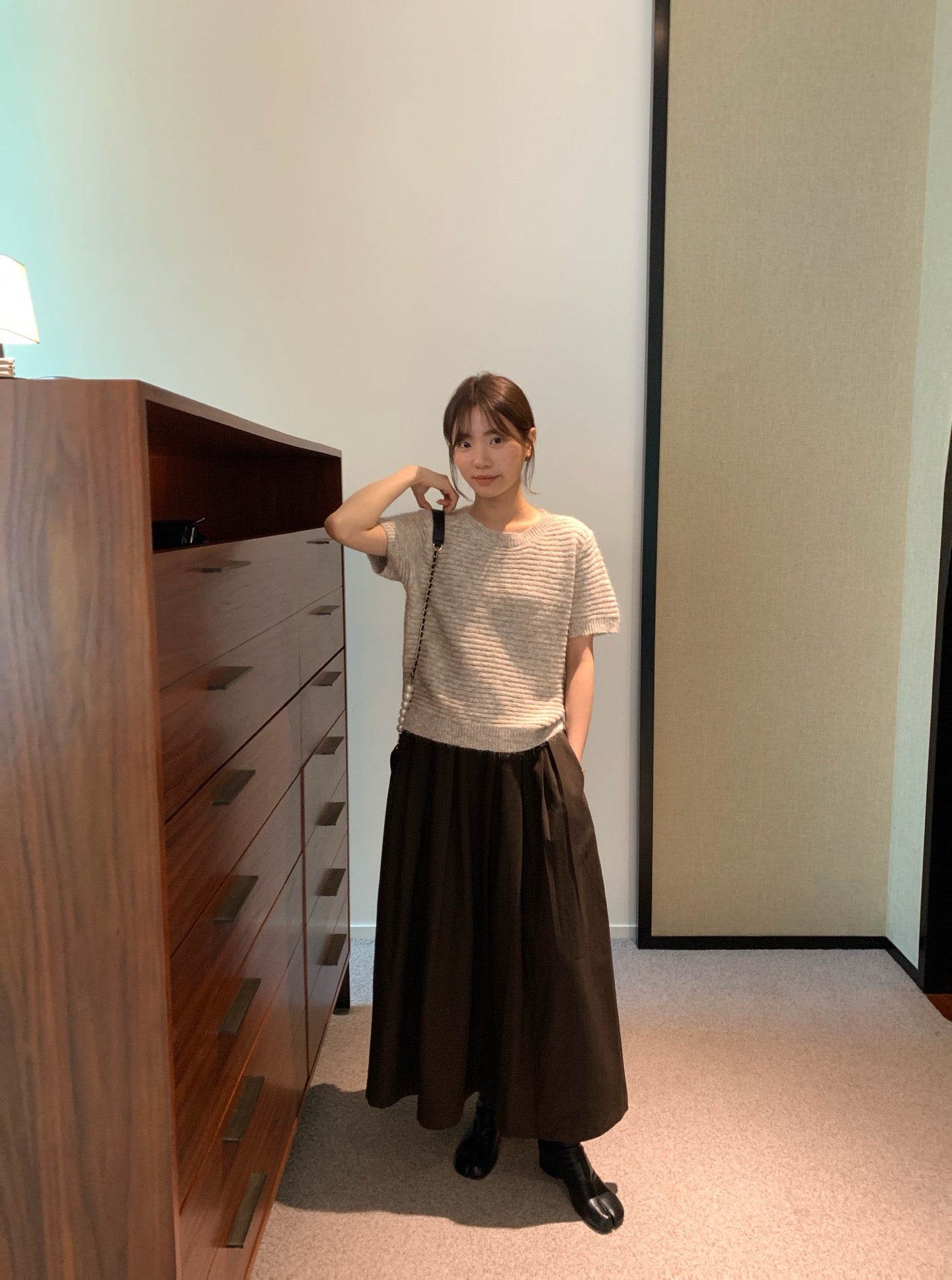 // lyocell壓褶遮肉休閒感SK