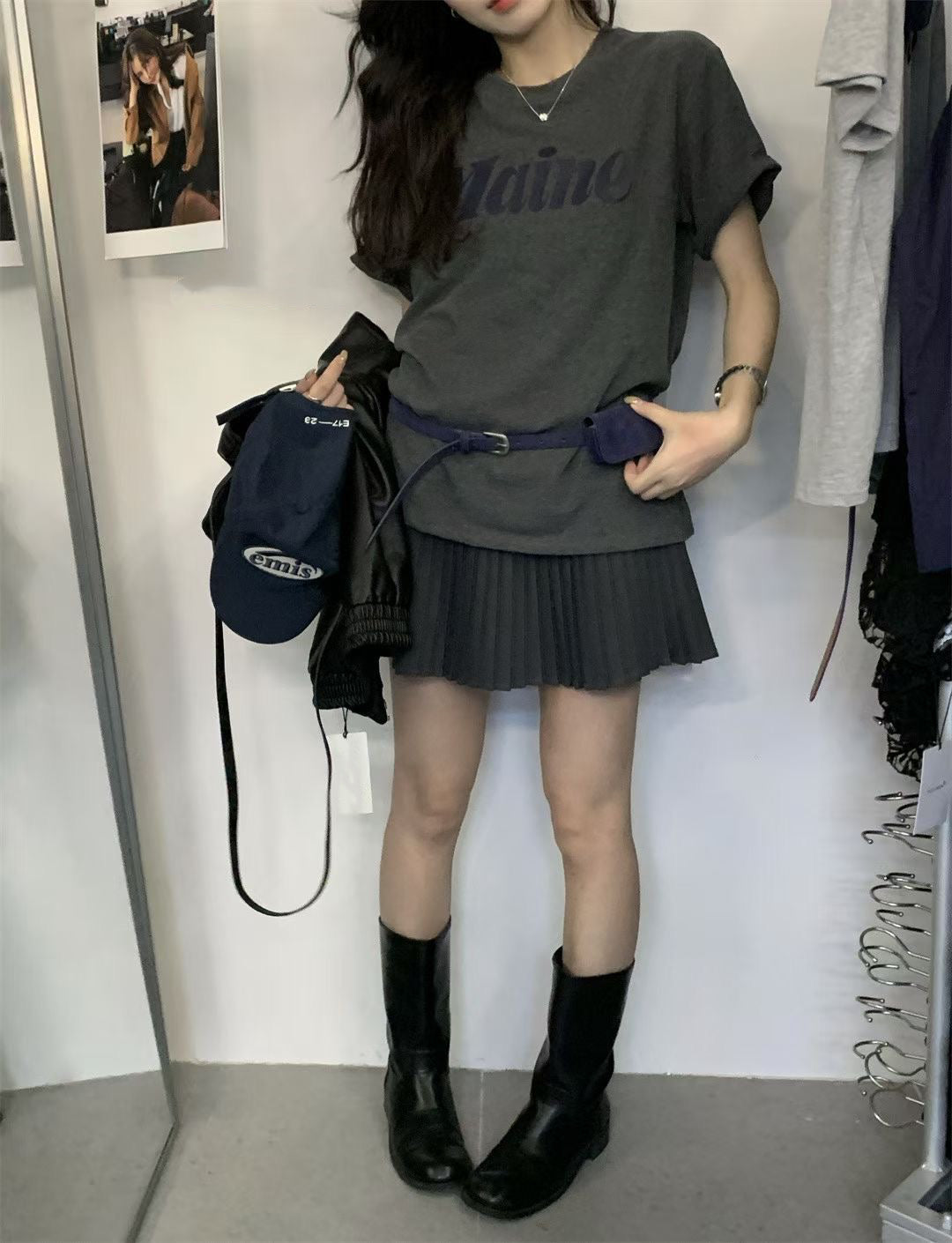 // ‘’Maine’連腰包仔磨毛TEE
