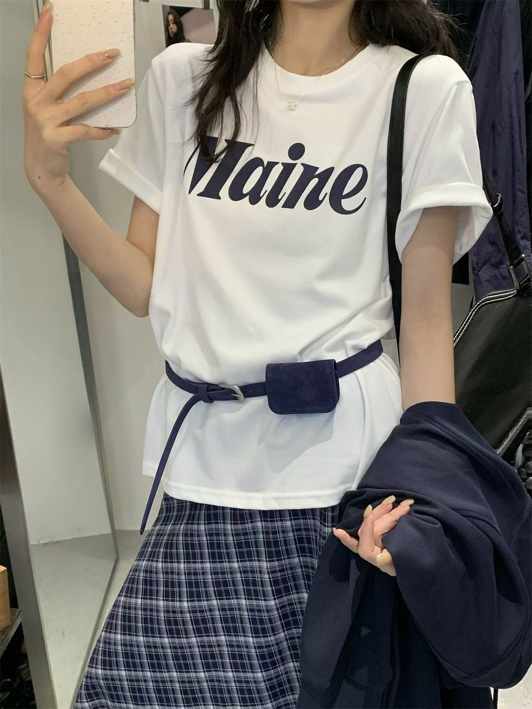// ‘’Maine’連腰包仔磨毛TEE
