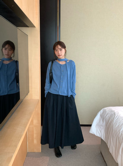 // lyocell壓褶遮肉休閒感SK