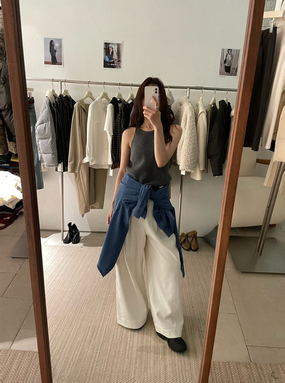 // 顯瘦掛頸入膊針織背心