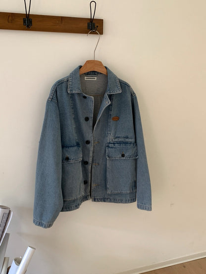 // 慵懶寬鬆超韓牛仔外套