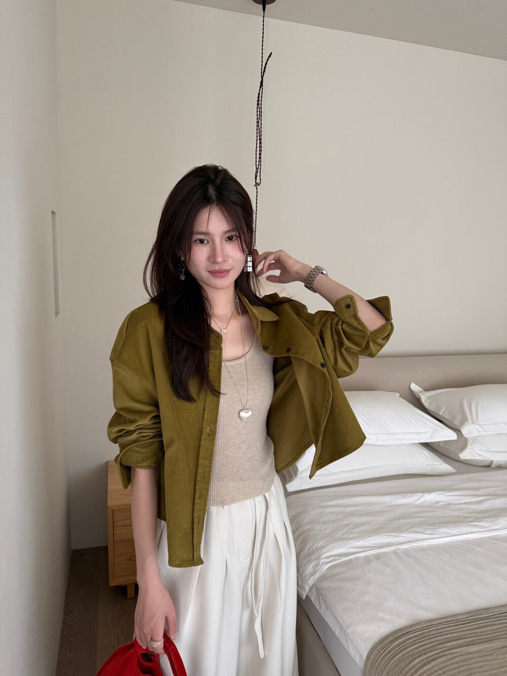 // 高級感真絲絲絨短款SH