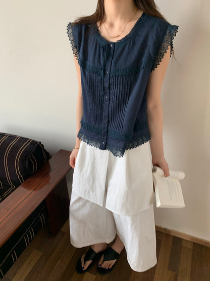 B06 / 重工lace邊袖+風琴袖BL