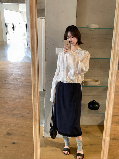 // 重工精緻刺繡邊麻質BL