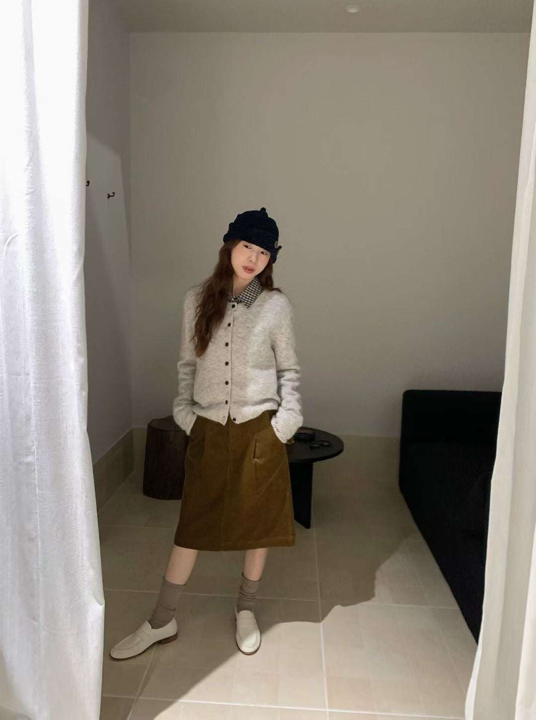 // wool+mohair螺紋領口CD