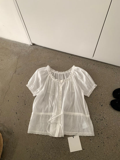 // 棉麻lace邊可束腰精緻BL
