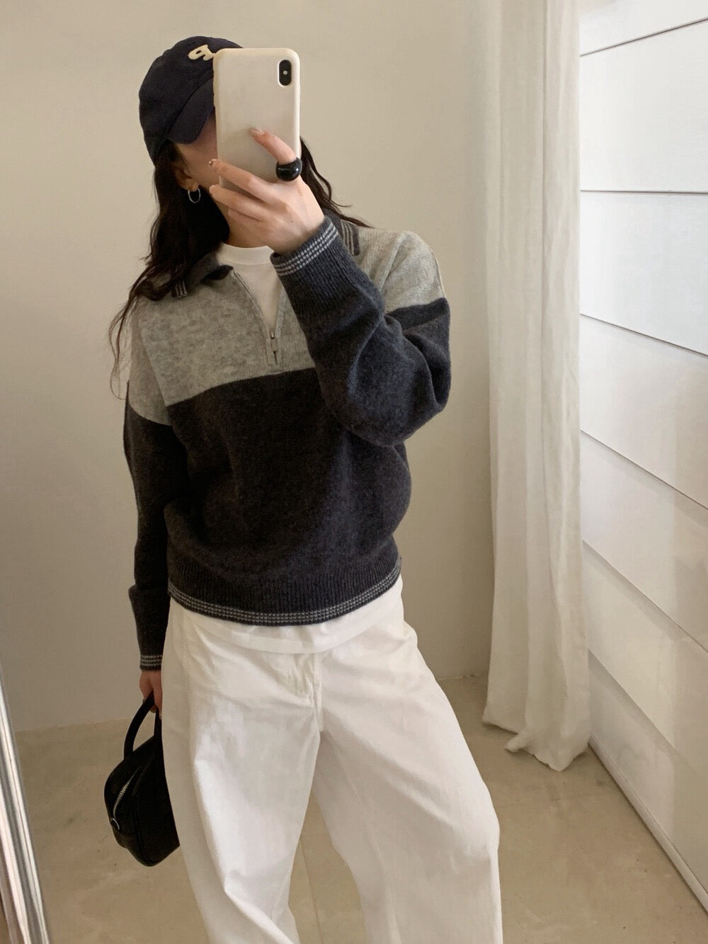 // 100%羊毛撞色polo KN