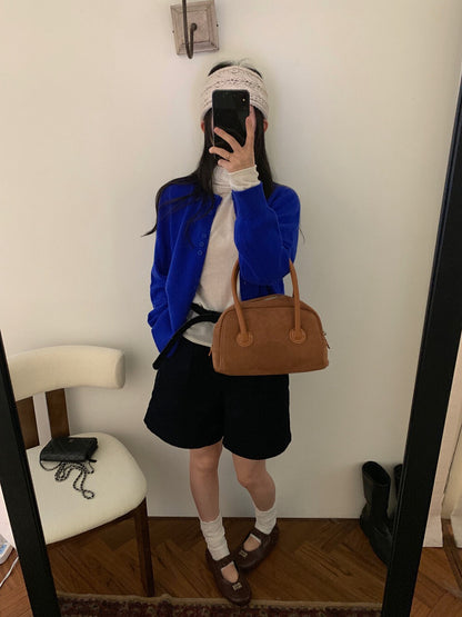 // 設計感特別鈕扣設計100%wool靚色CD