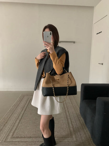 // 60%綿羊毛單鈕扣馬甲背心