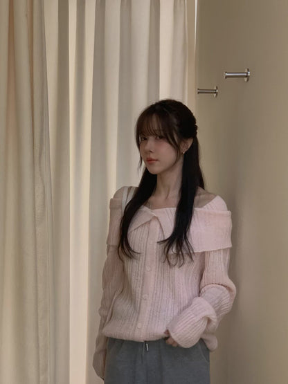 // 可前後兩穿一字領直織紋排扣NT