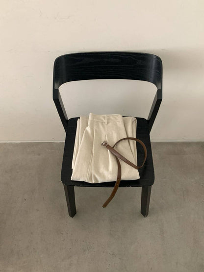 // 50%wool高級感直腳全長毛呢褲