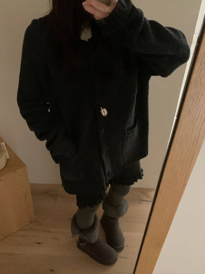 // 100%羊毛雙層荷葉邊短裙