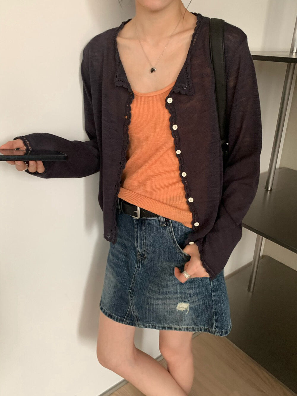 // 15色竹節麻細肩帶背心