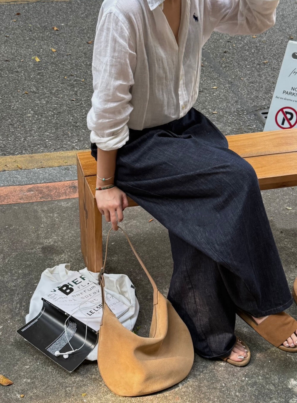 // 頭層牛皮麂皮絨hobo bag(肩帶可調)