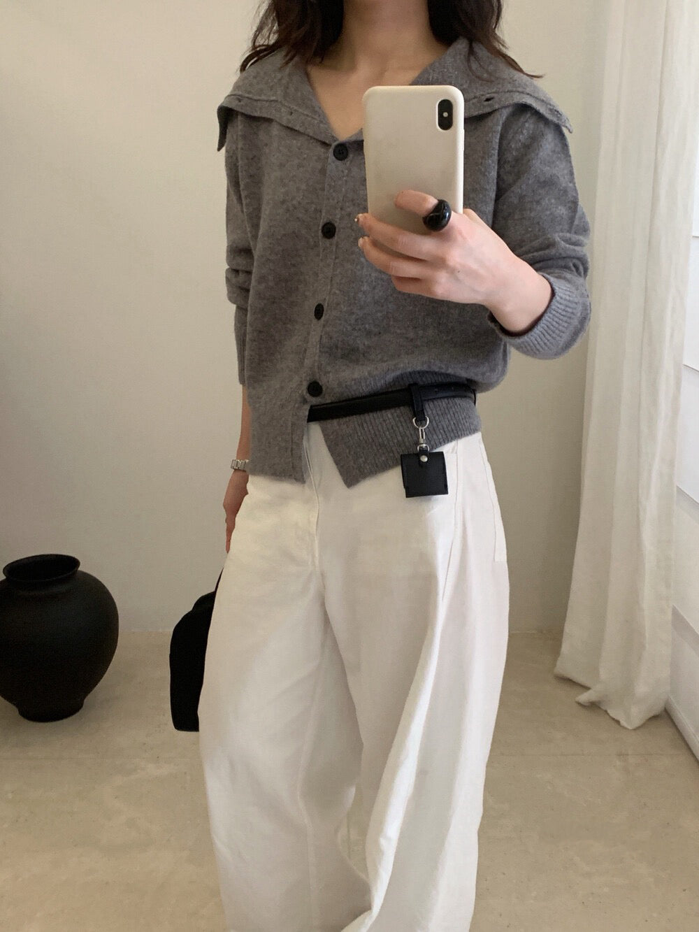 // 100%wool大翻領可立領開胸CD