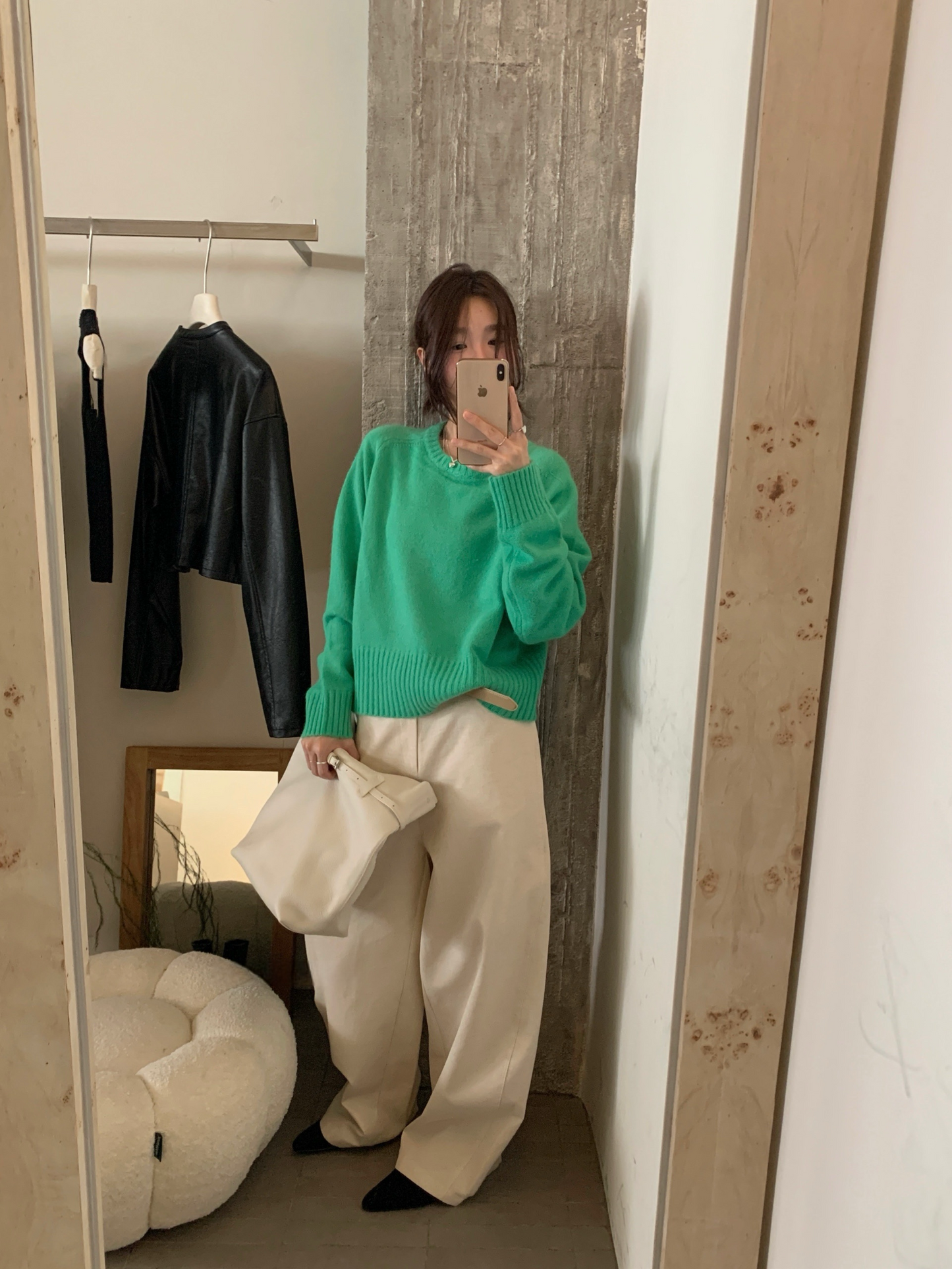 // raccoon35%圓領多色毛衣