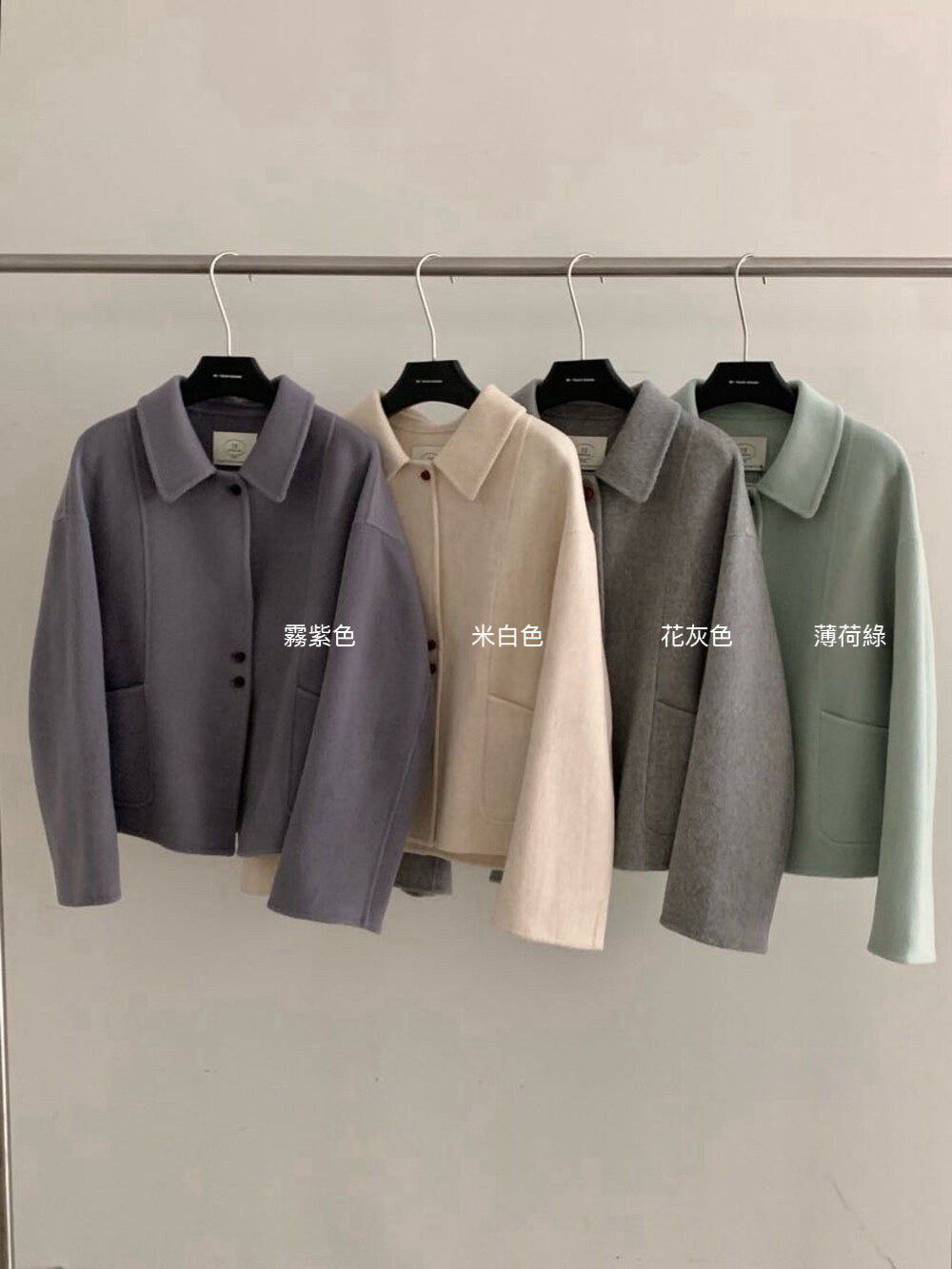 // 軟而不塌100%雙面羊毛特別鈕扣handmade外套