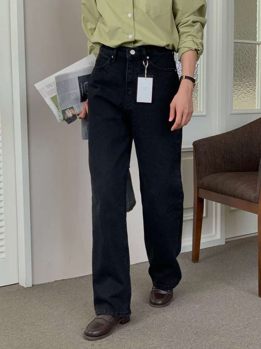 // premium black washing denim