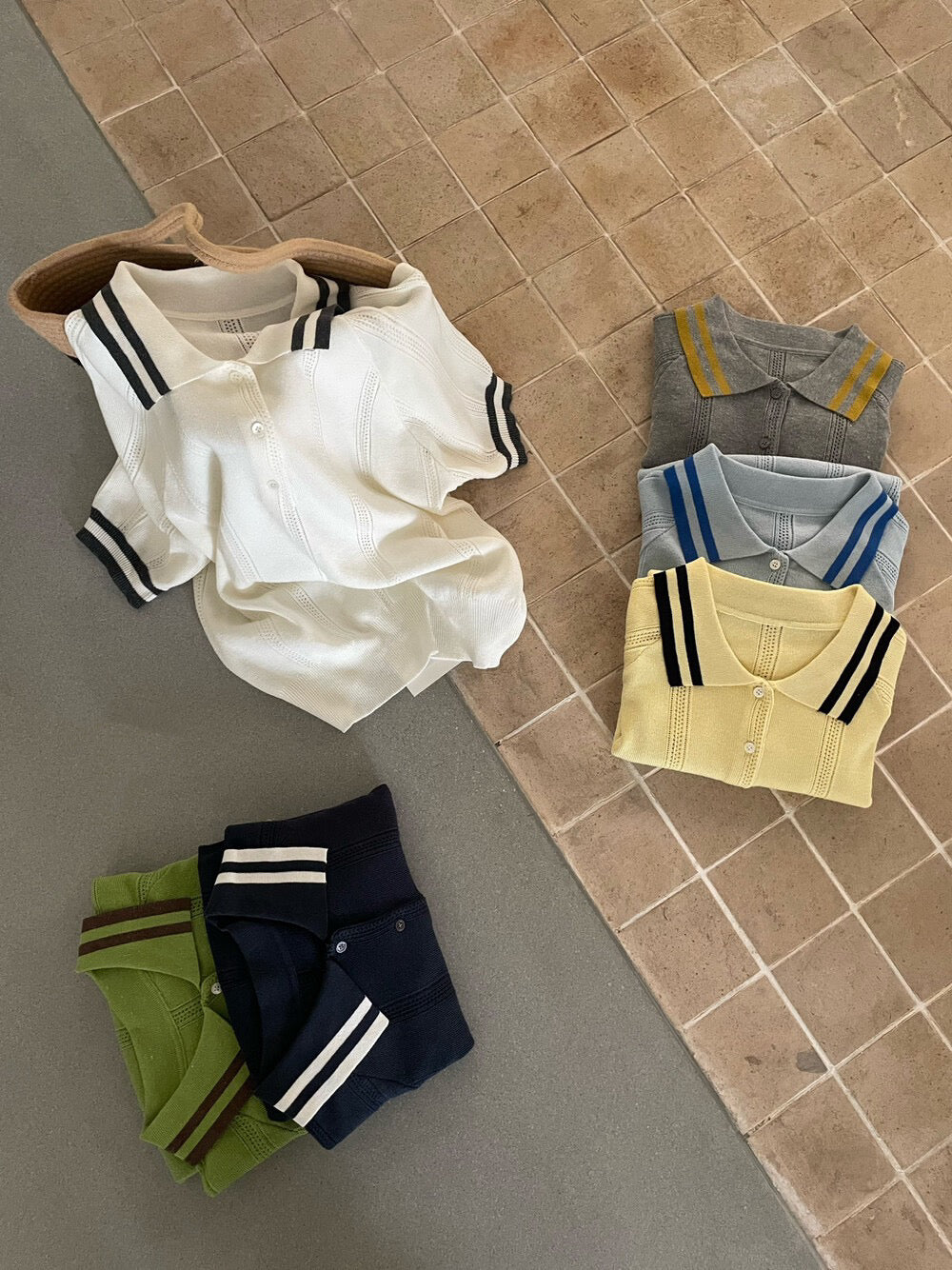 // 特別織紋撞色邊翻領polo NT