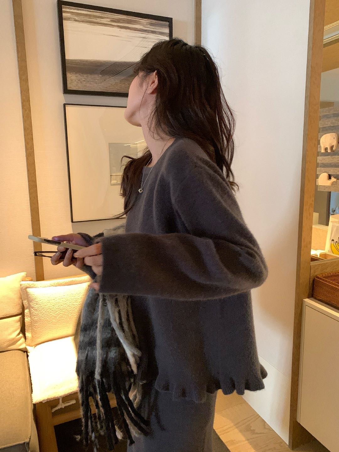 // 木耳邊衣擺NT+直筒裙套裝