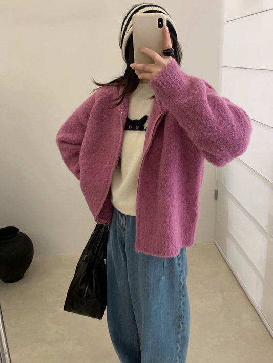 // 超軟糯圈圈羊毛連帽拉鍊CD