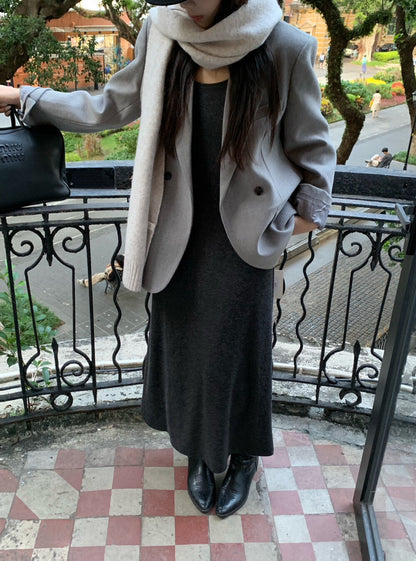 // 10%wool經典雙排扣毛呢西裝外套