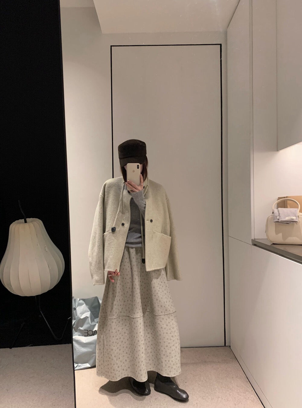 // 100%wool小立領double鈕扣手工外套